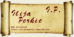 Ilija Perkić vizit kartica